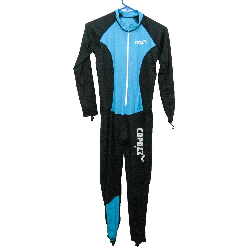 Copozz Wetsuit Mens Size Medium Blue Black Bodysuit Surfing Triathlon Rash Guard